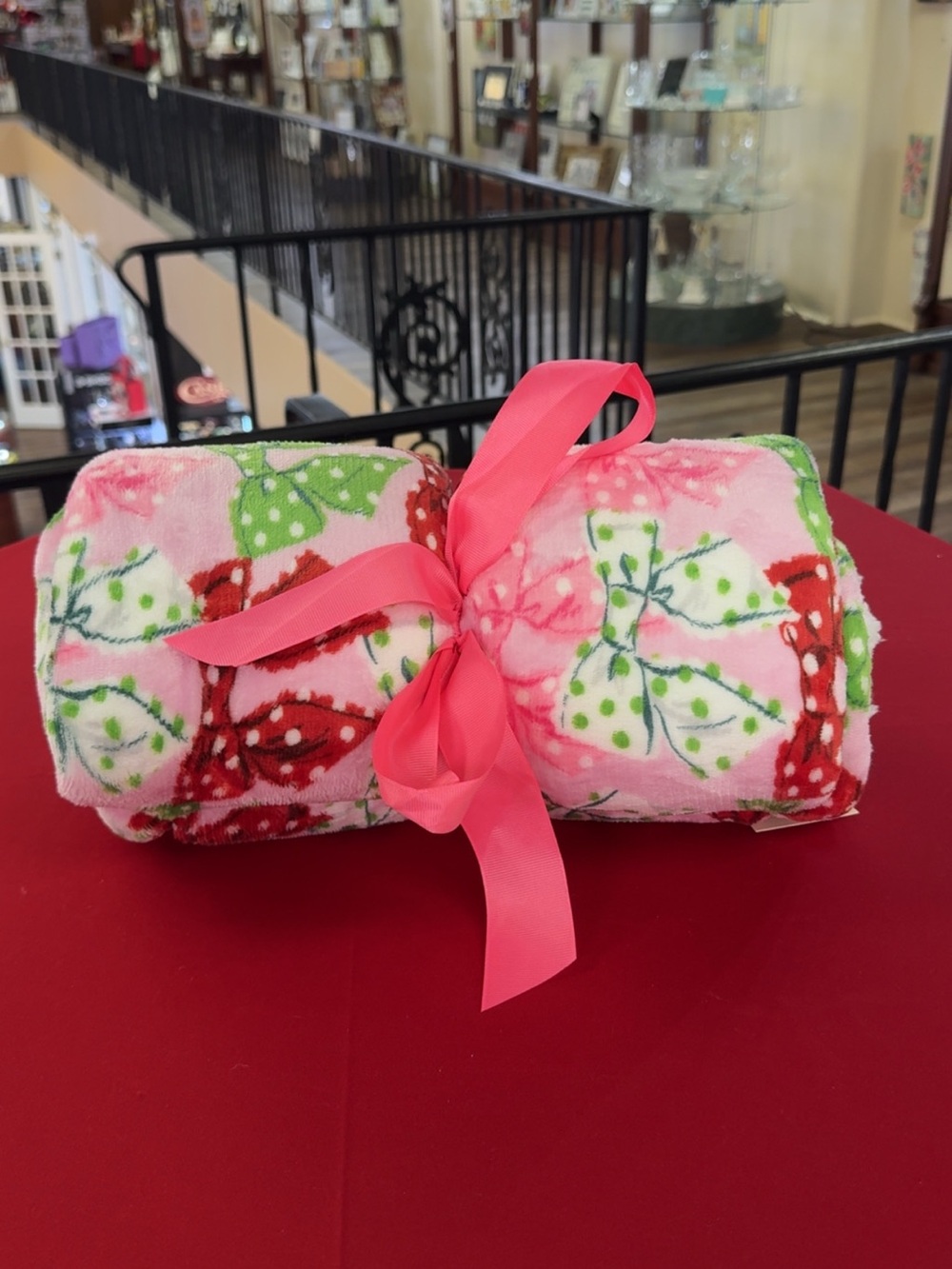 Simply Southern Pink Floral Bow-Tied Throw Blanket
